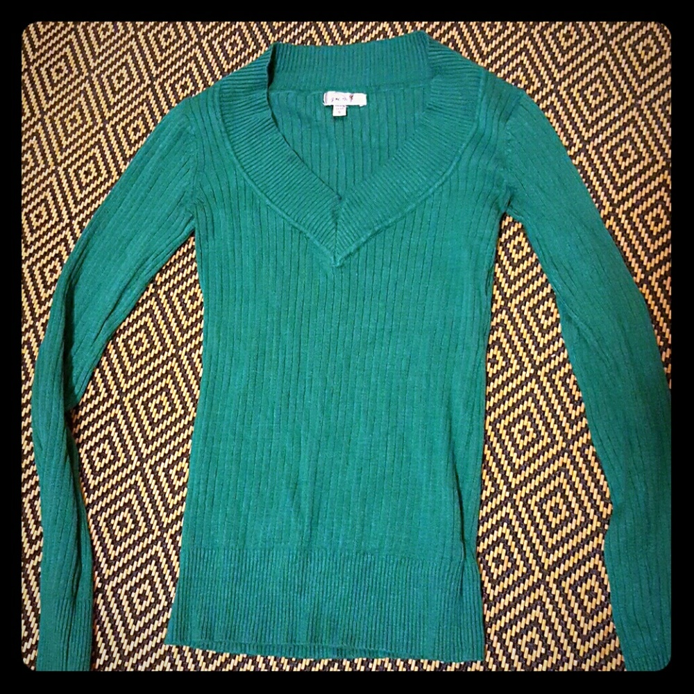 Fitted V-neck Long Sleeve Sweater